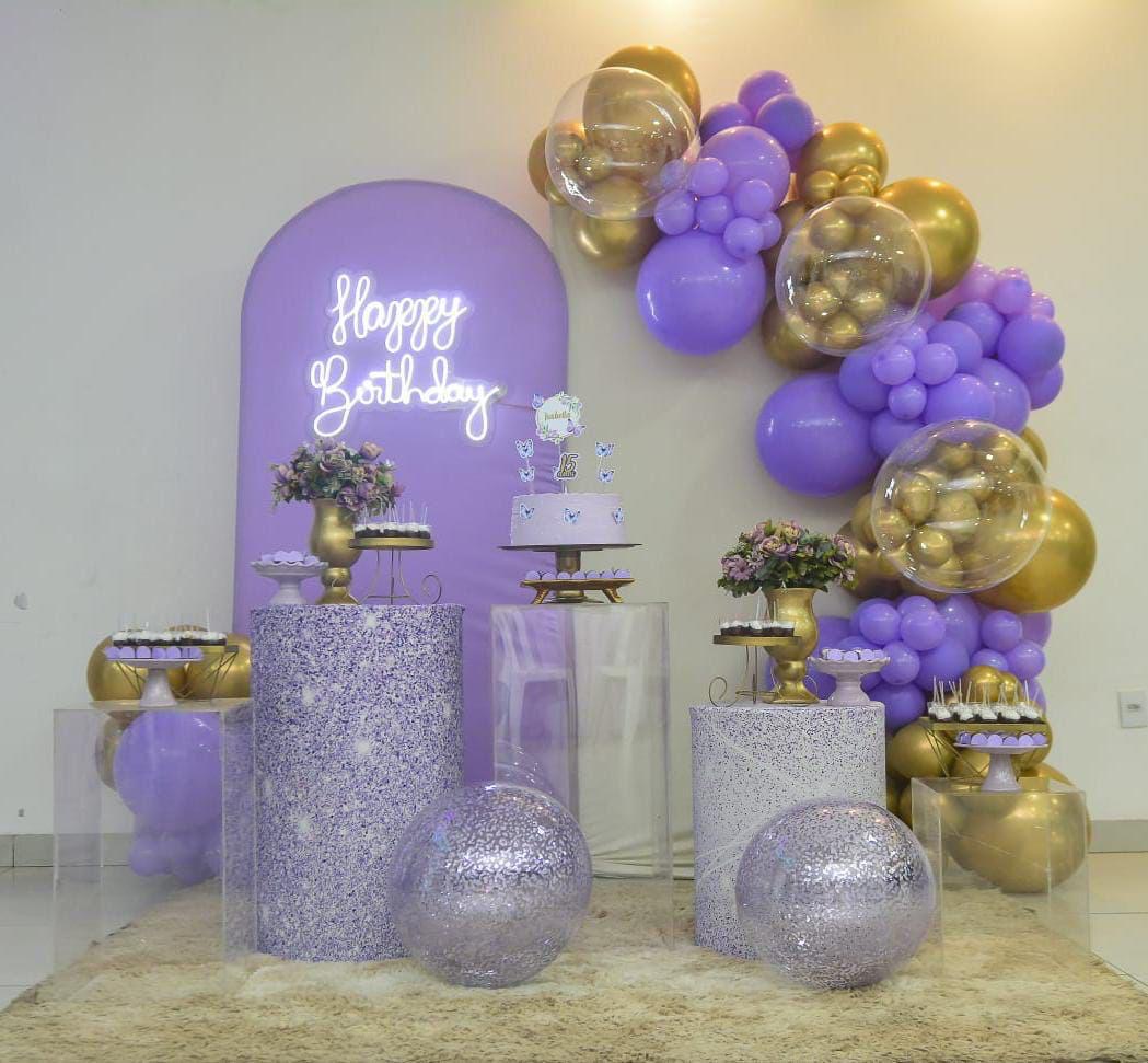 decoração de aniversário ao ar livre