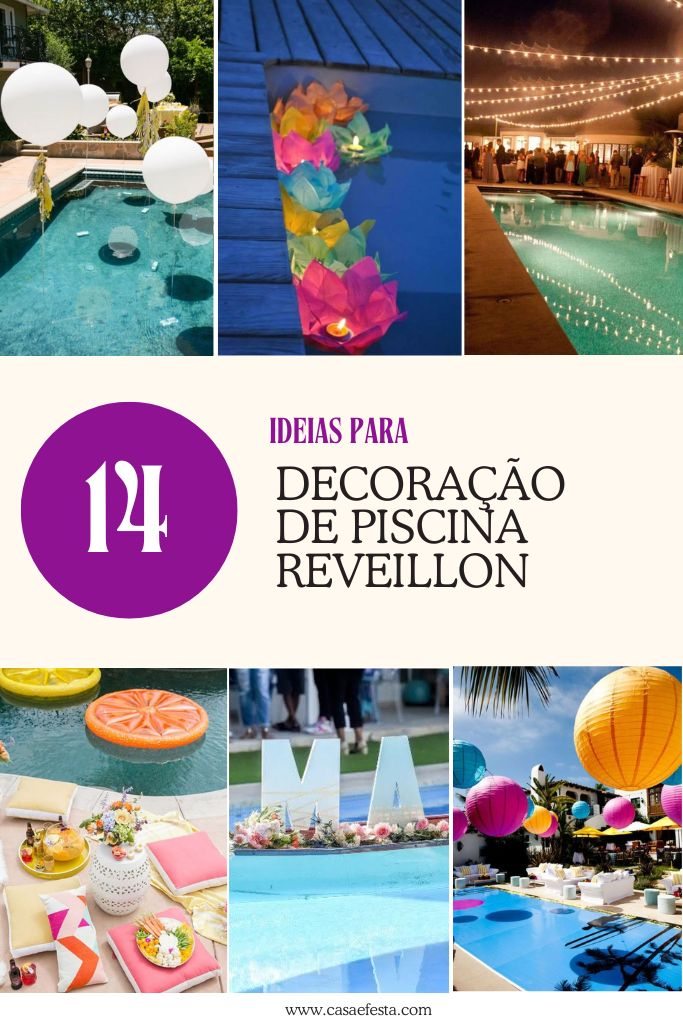 decoração de festa em piscina