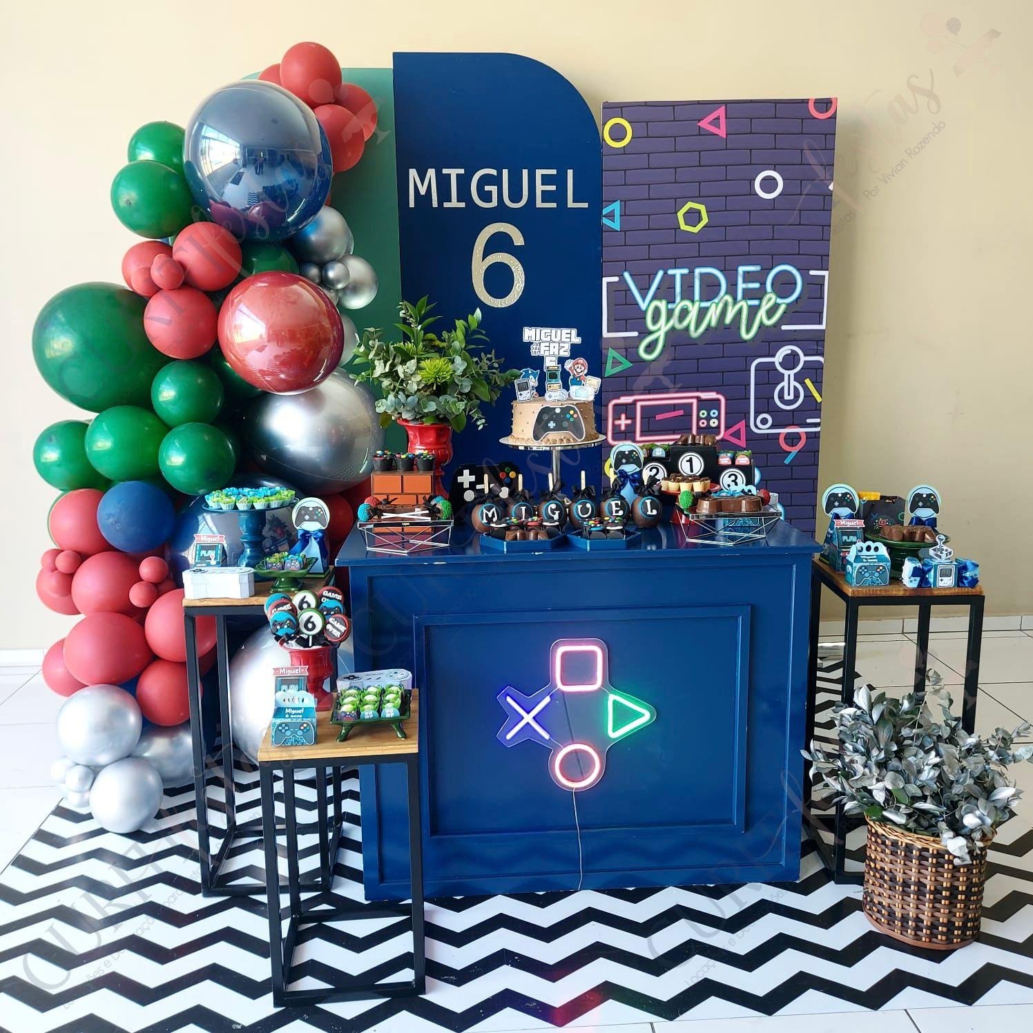 decoração de festa games