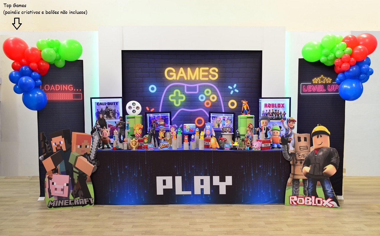 decoração festa games vs festa videogame retro
