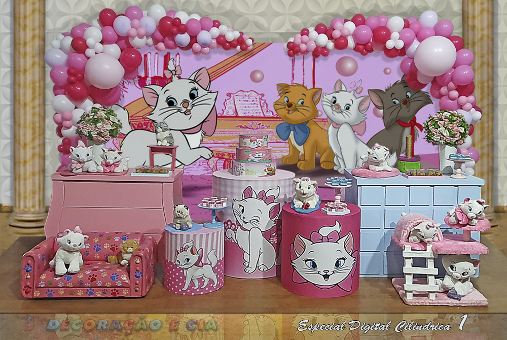 painel sublimado gatinha marie