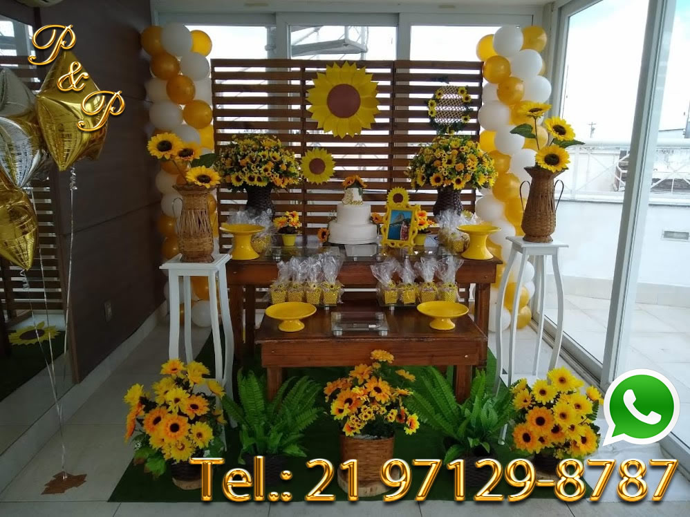 decoração de festa girassol simples