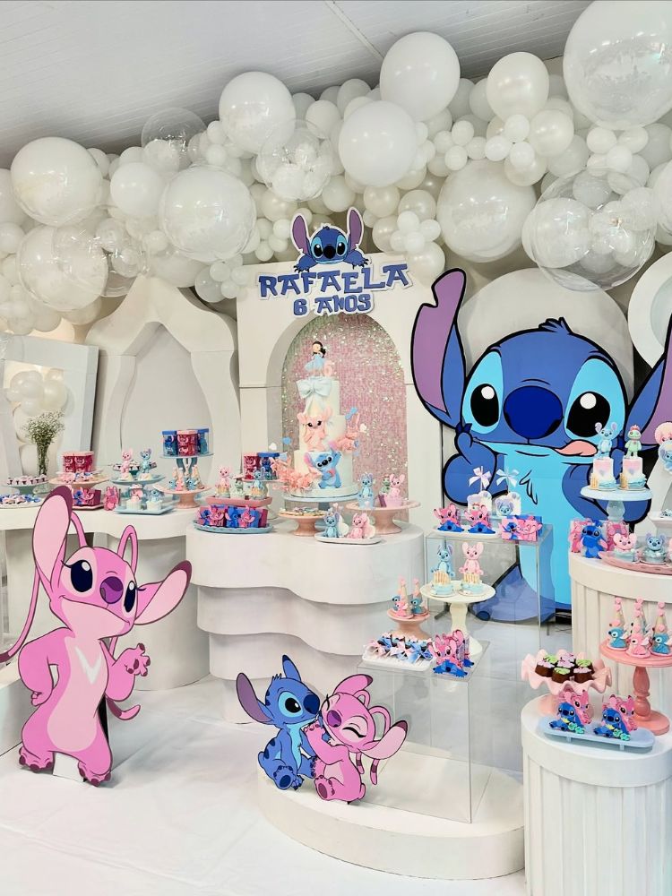 decoração de festa infantil stitch