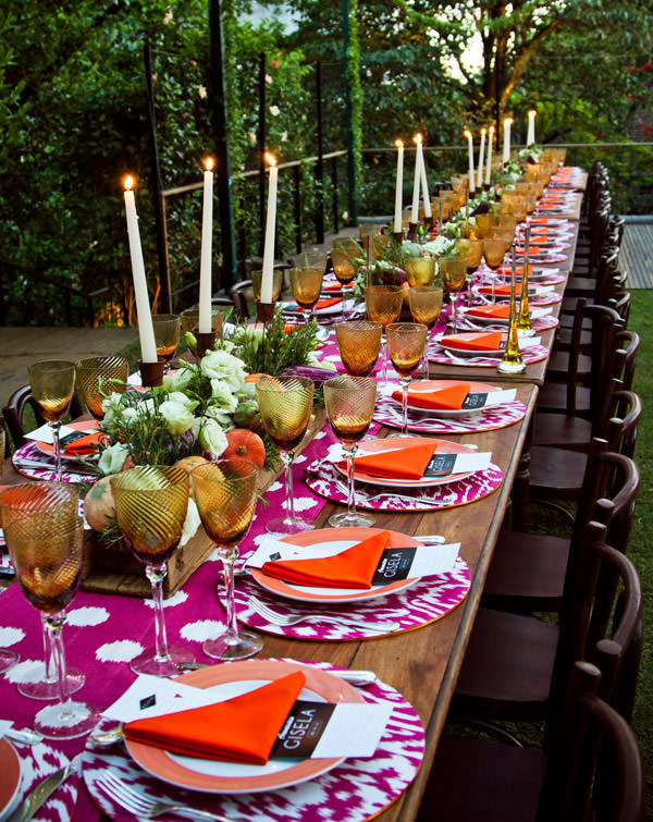 decoração mesa italiana