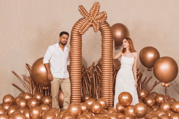 decoração de festa marrom