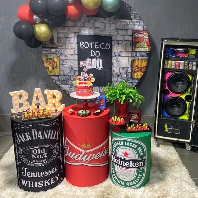 decoração festa masculina verde oliva