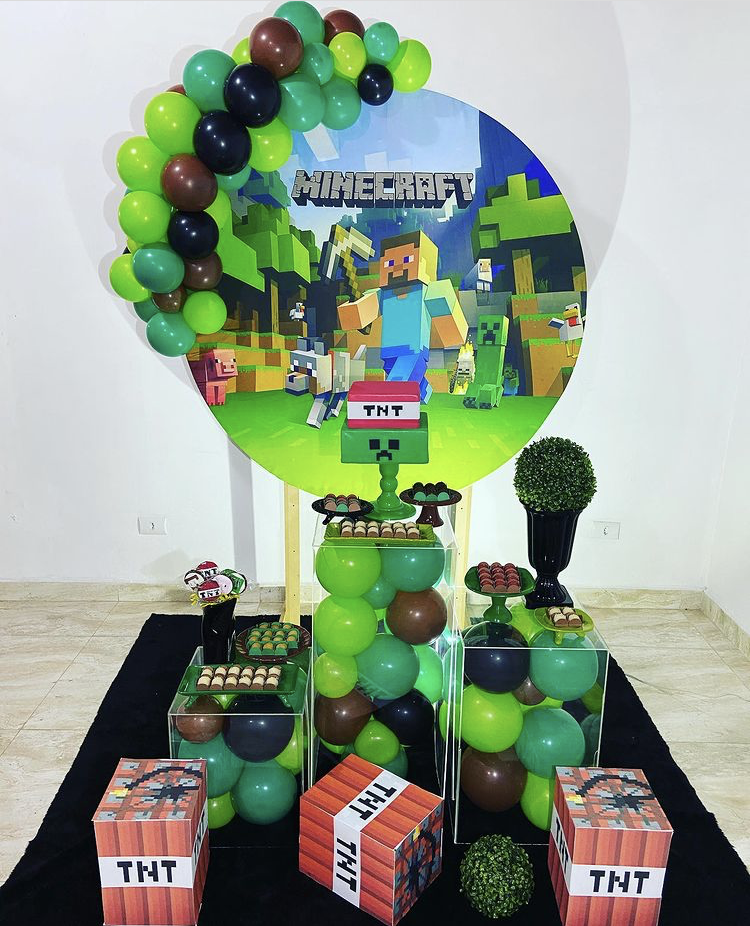 como fazer painel de festa minecraft pixelado