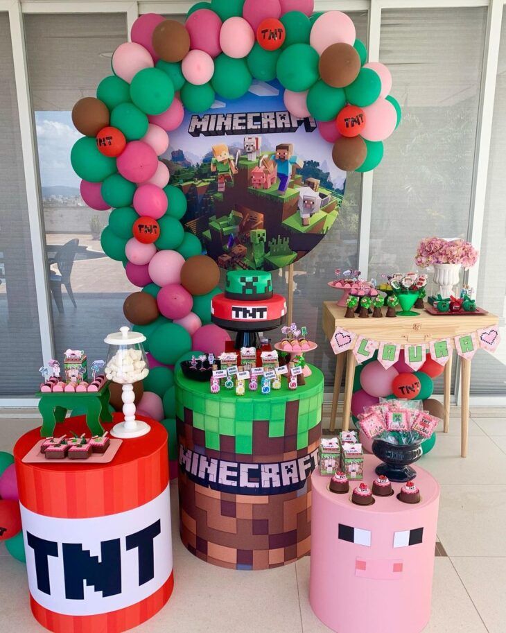 erros comuns na decoração de festa minecraft