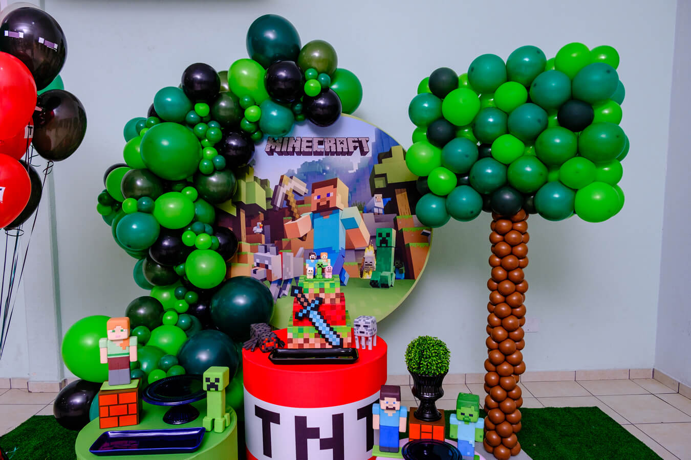 ideias de decoração de festa minecraft para fazer em casa