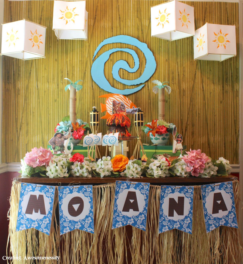 decoração de festa moana