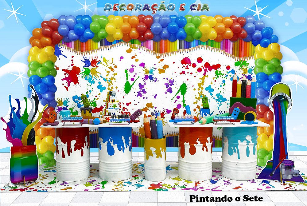 cores vibrantes festa infantil