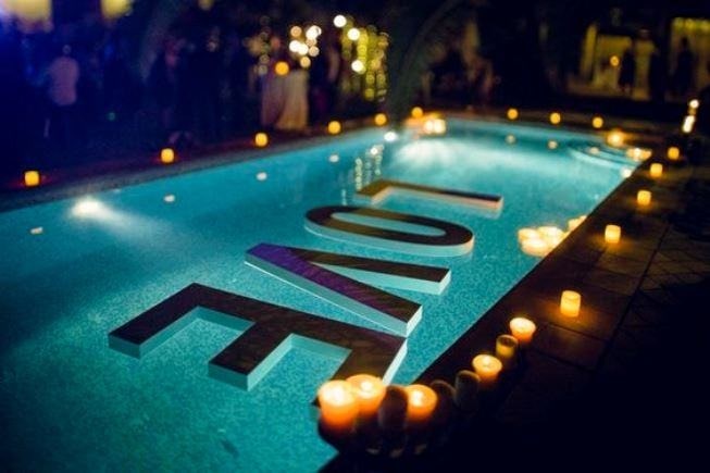 decoração de festa piscina