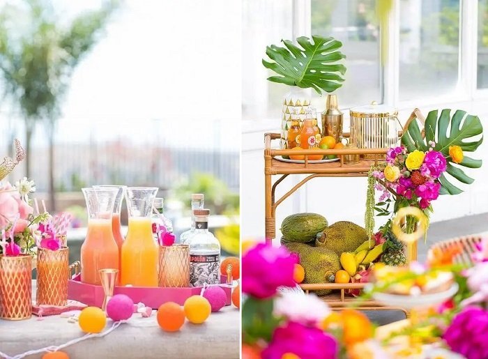 decoração de festa pool party