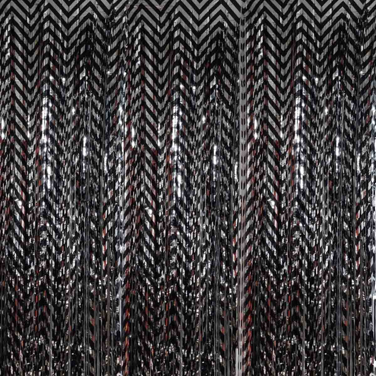 decoracao de festa preto e prata