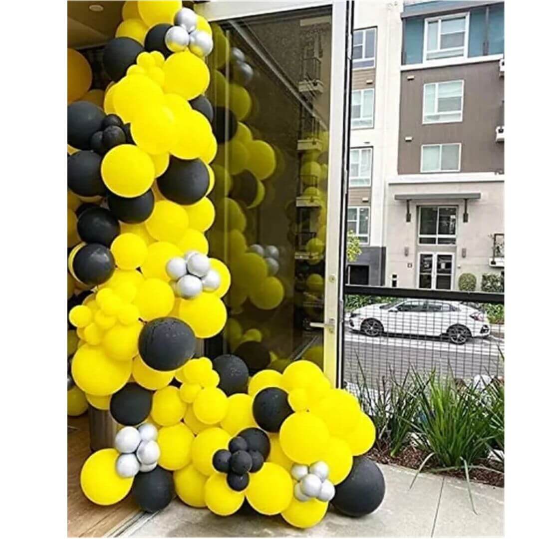 decoracao de festa preto e prata