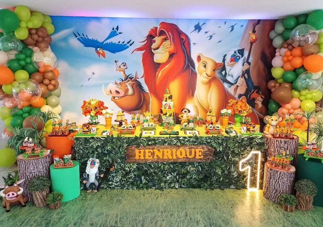 decoração festa rei leão menina