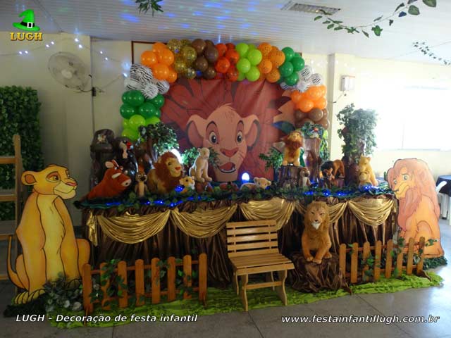 decoração festa rei leão tradicional