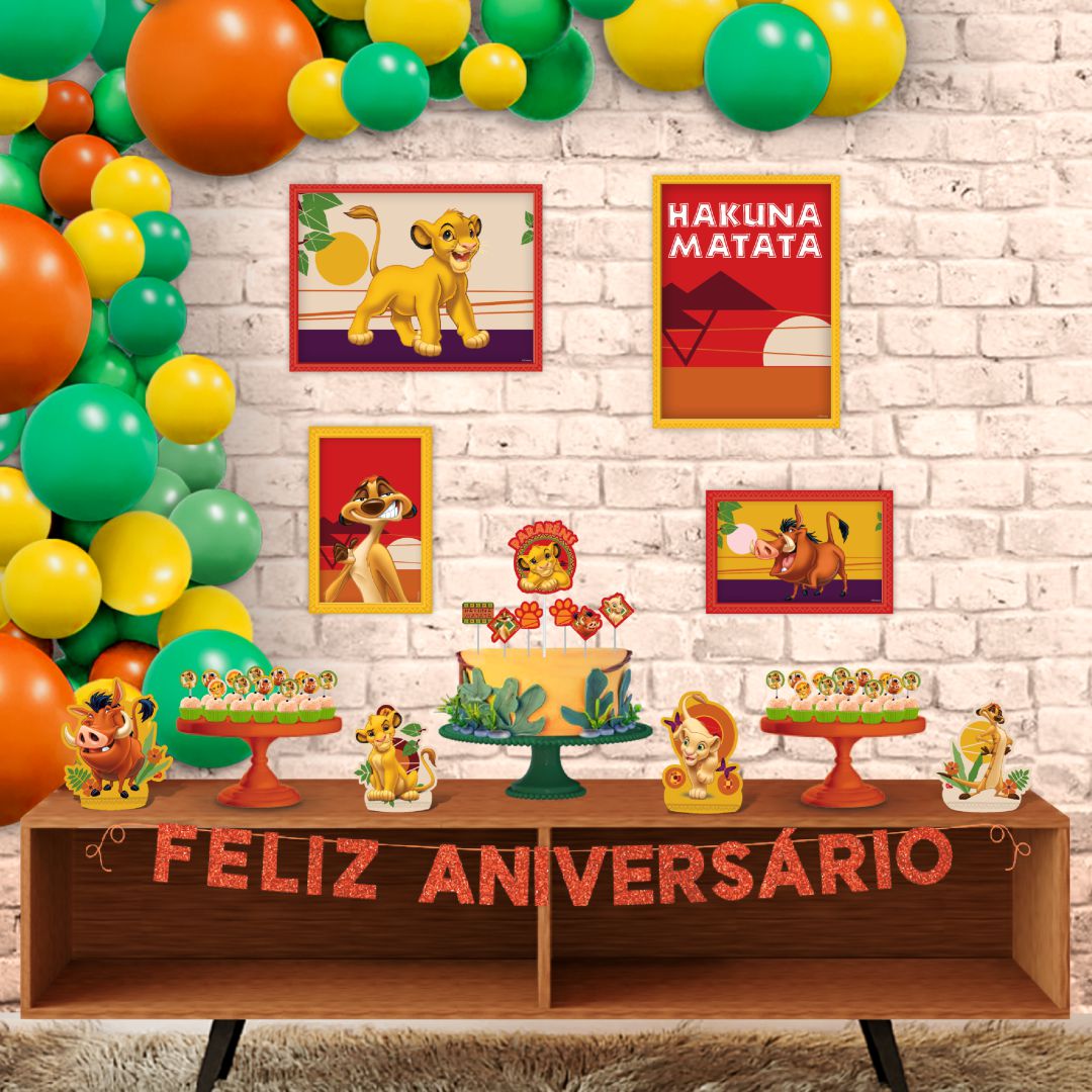 decoração mesversário rei leão