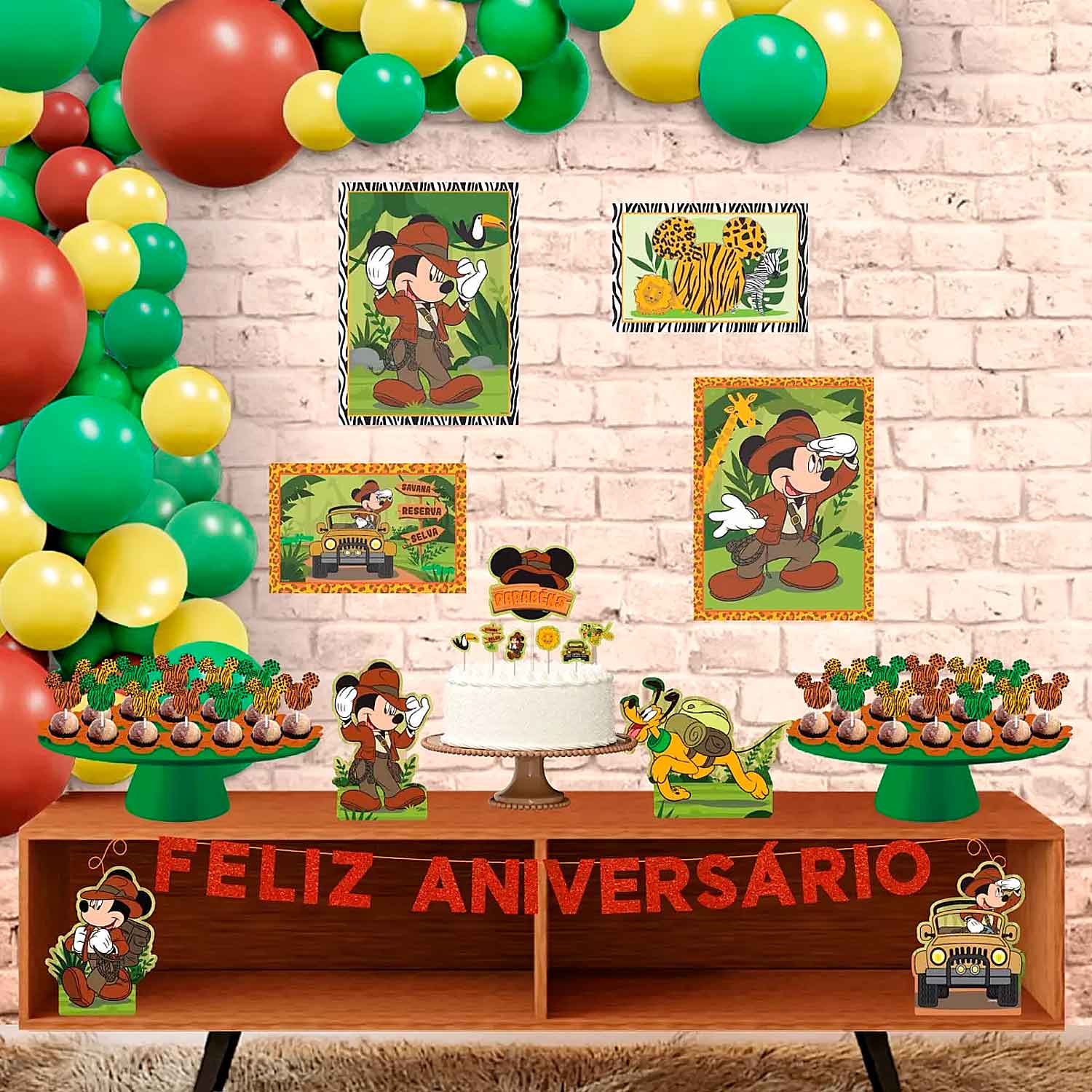decoração festa safari 3 anos