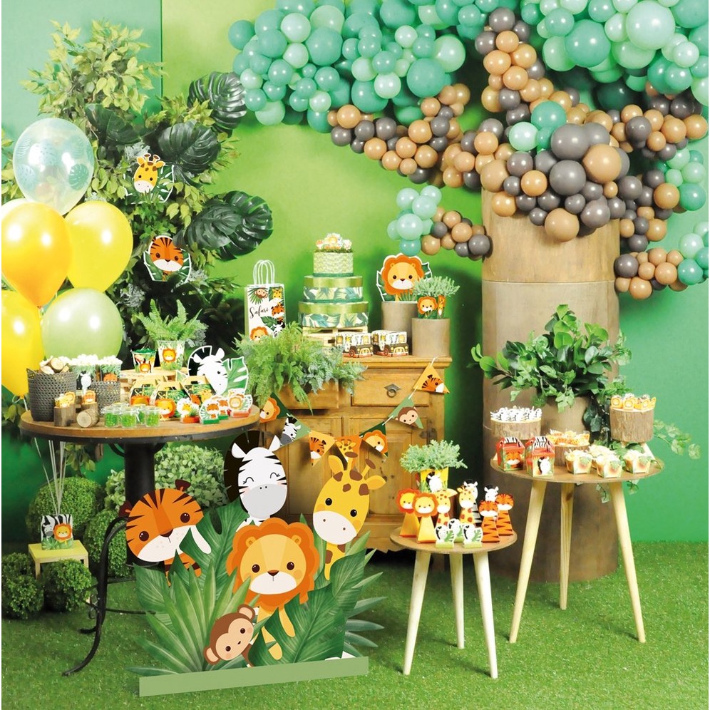 decoração festa safari 1 ano