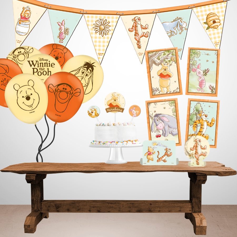 decoração ursinho pooh vs decoração tema floresta