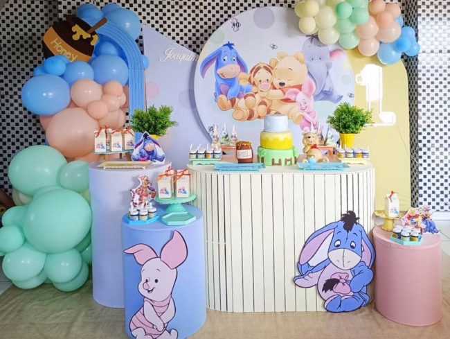como fazer centro de mesa ursinho pooh passo a passo