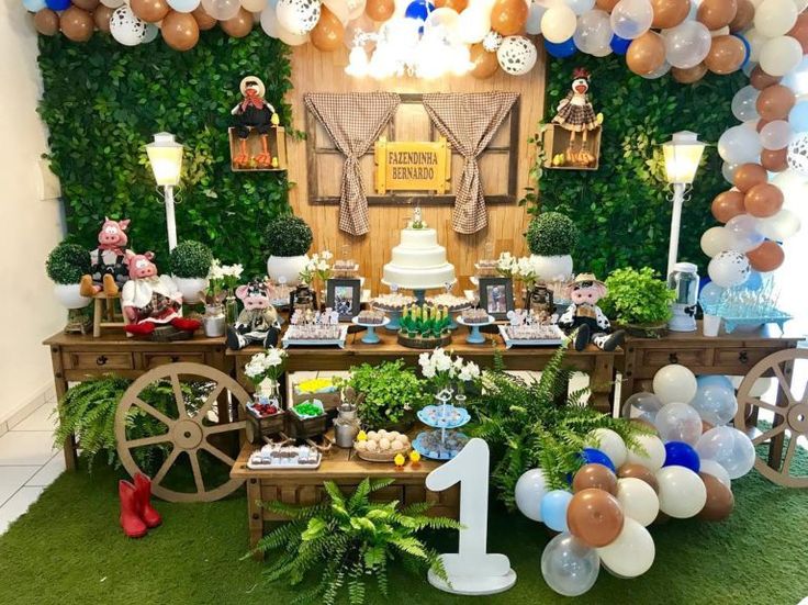 decoração mesa bolo festa western