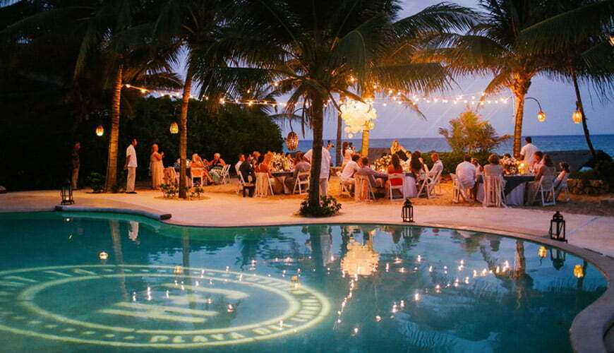decoracao de piscina para casamento