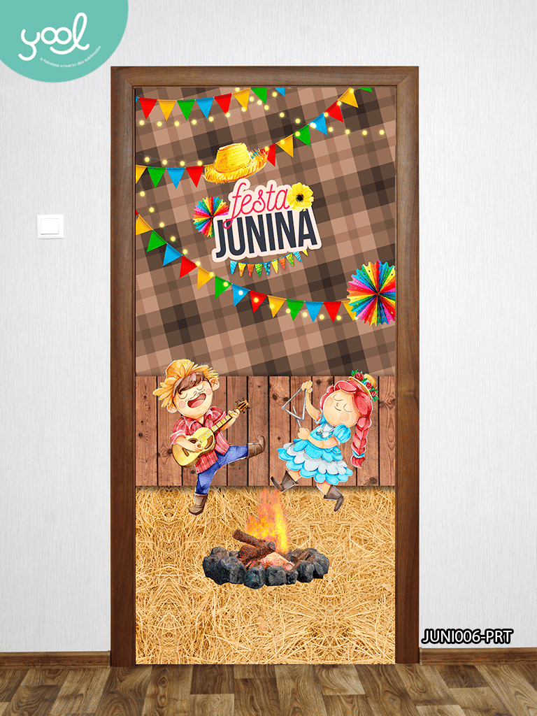 decoração junina para porta de casa
