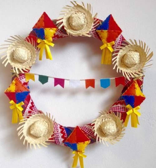 decoração porta arraiá