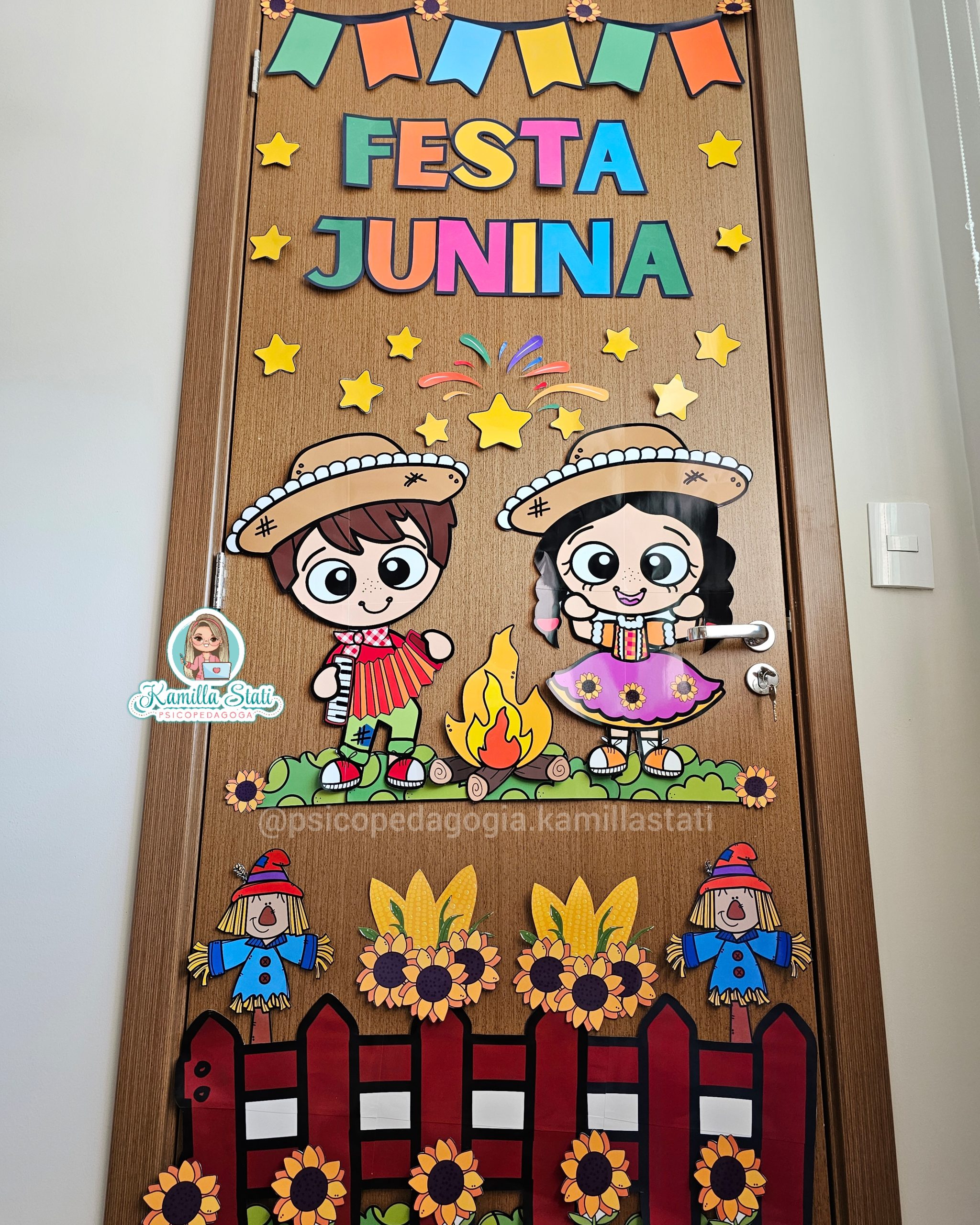 painel de porta junino escola