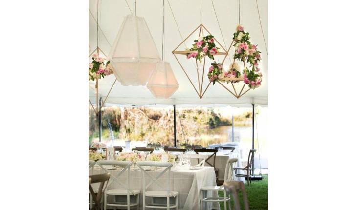 ideias de decoração geométrica para casamento civil