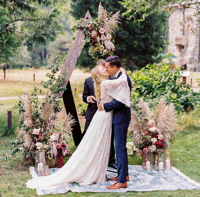 ideias de decoração geométrica para casamento civil