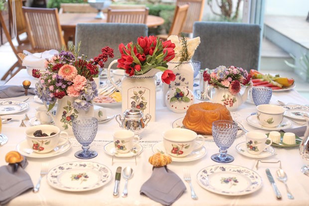 espaço aberto para brunch decoração