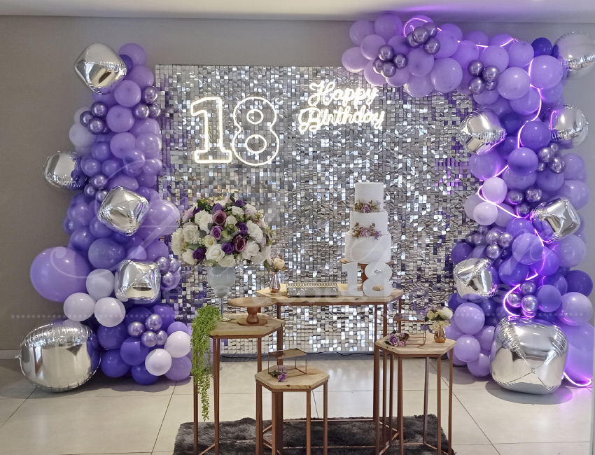 decoração festa 15 anos neon