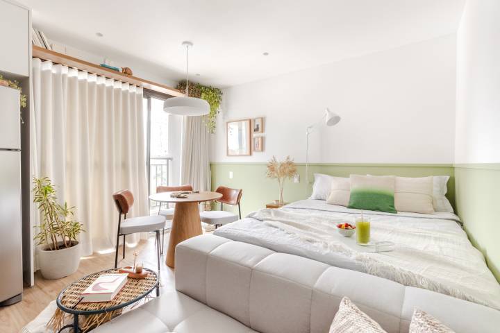 decoração com folhagens suspensas