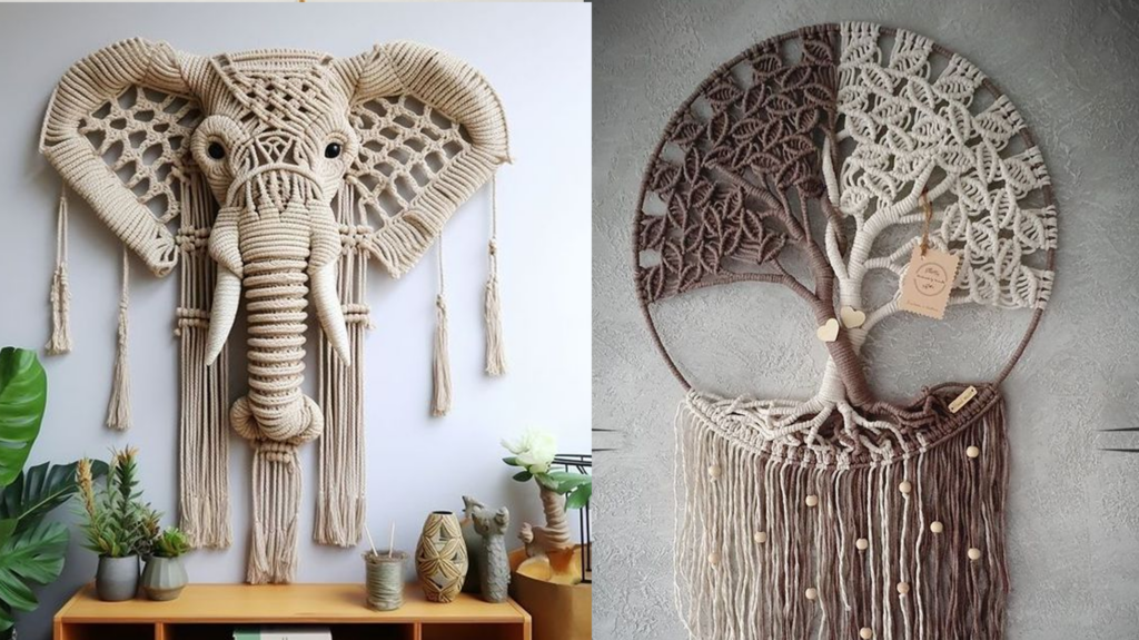 macramê cru vs colorido qual escolher