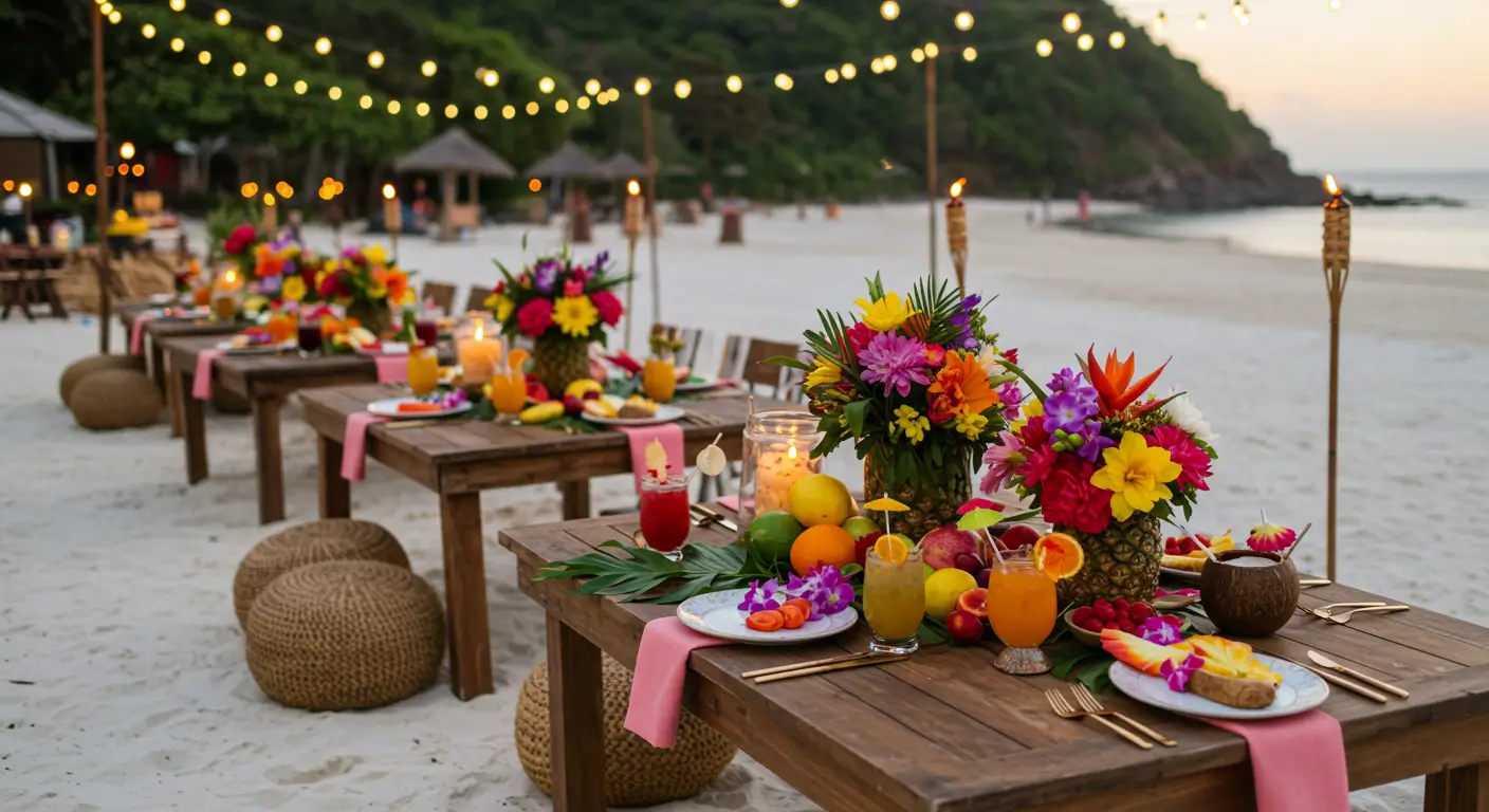 festa de casamento com luau