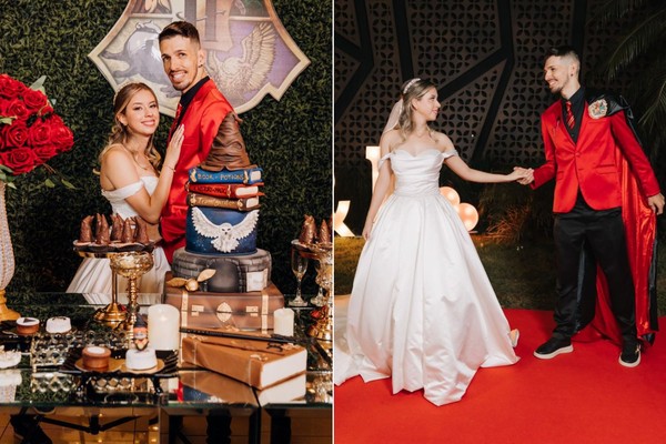 festa de casamento com tema de Harry Potter