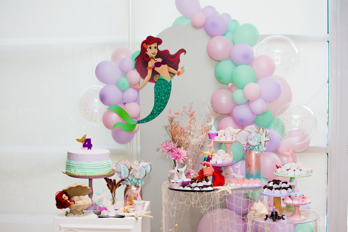 ideias criativas festa infantil Ariel