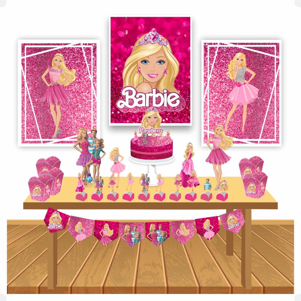 painel de festa barbie