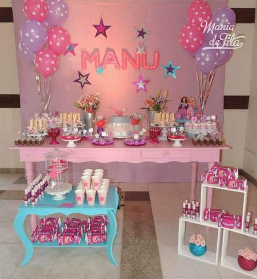 aniversário barbie rosa