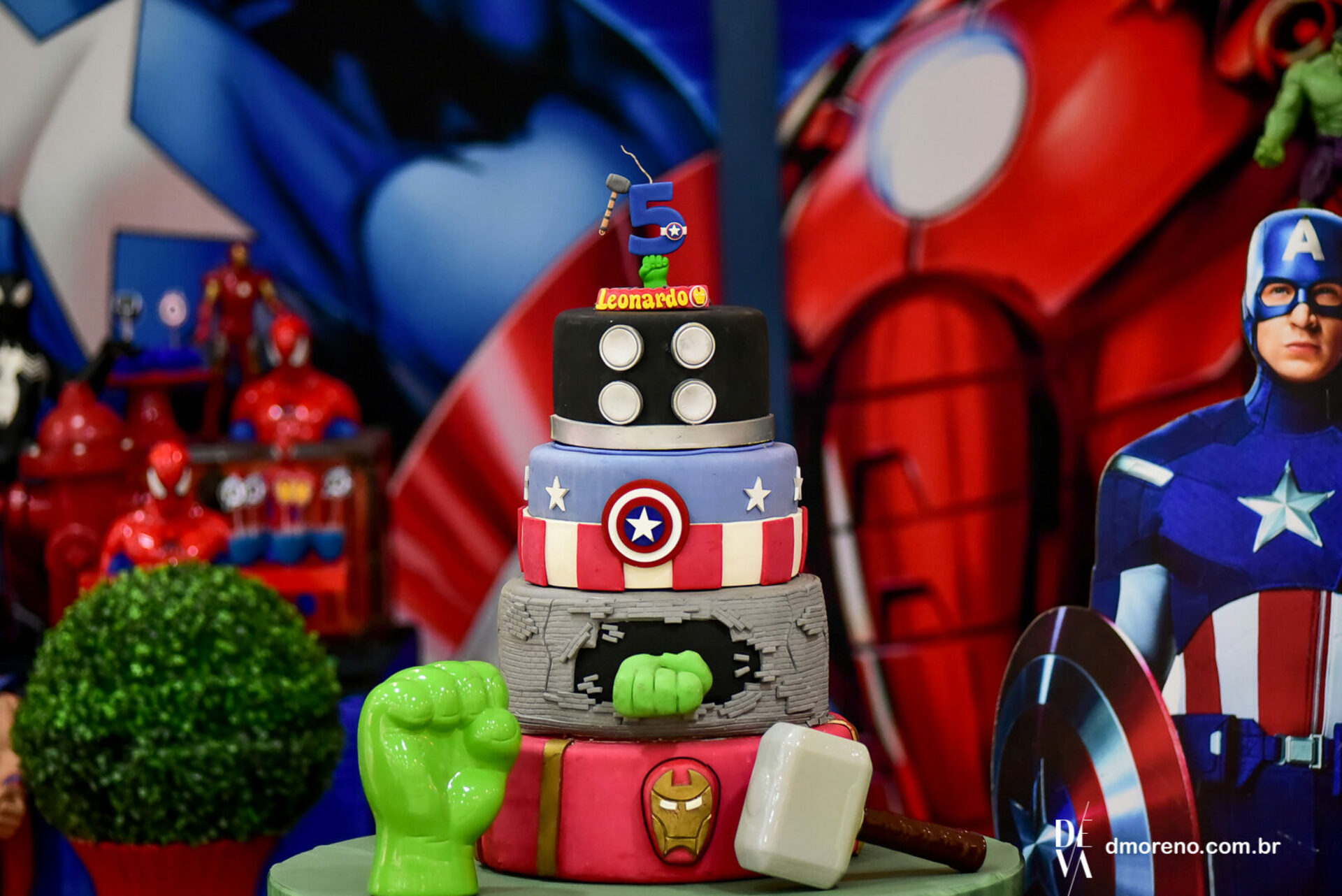 painel capitã marvel festa