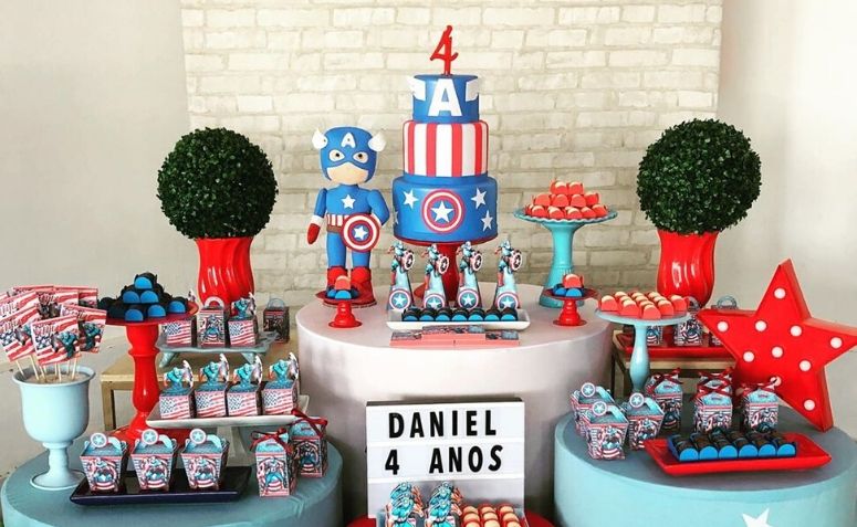 como fazer painel de festa capitão américa em casa