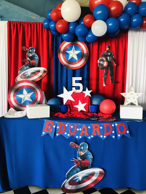 ideias criativas festa infantil capitão américa