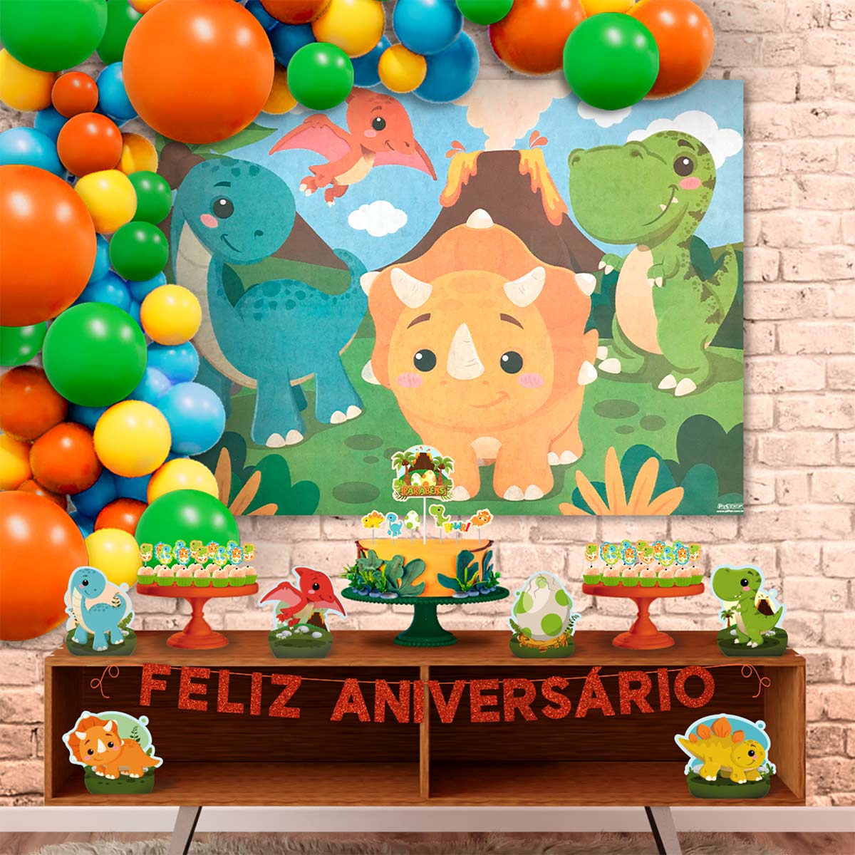 Bolo tema dinossauro