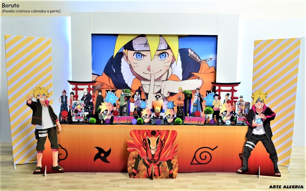 ideias de decoração festa infantil tema Boruto