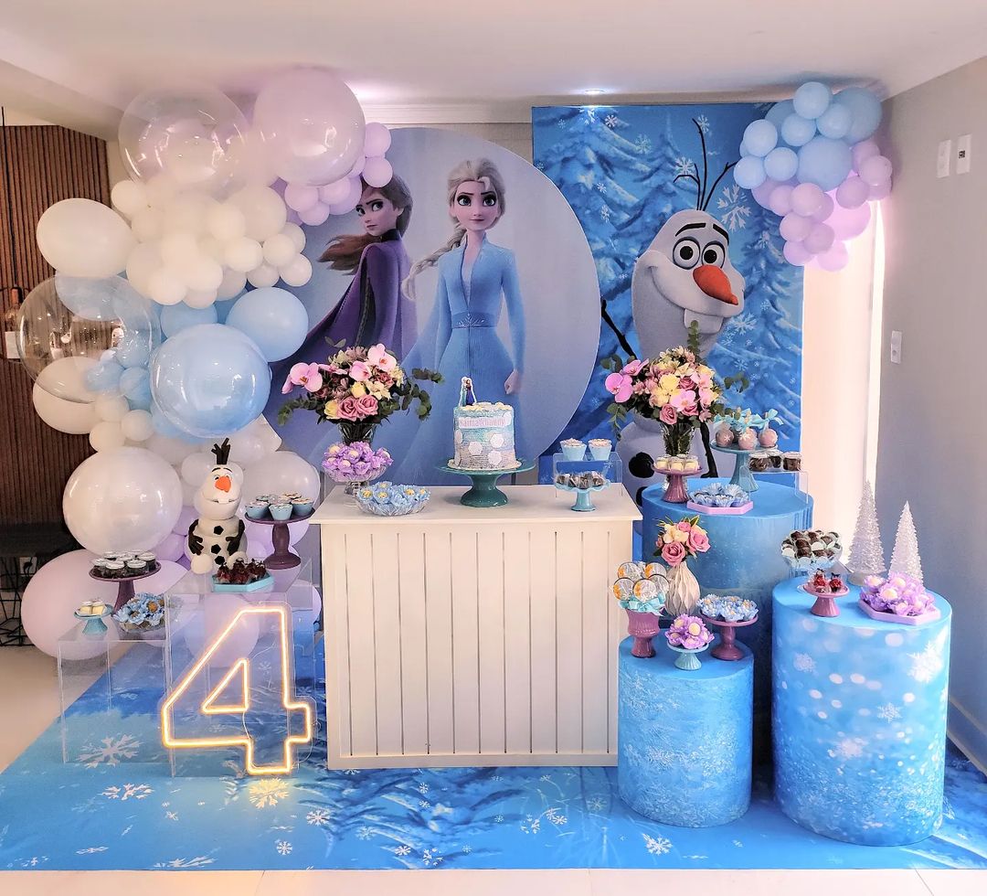 decoração festa frozen 2 vs festa frozen 1