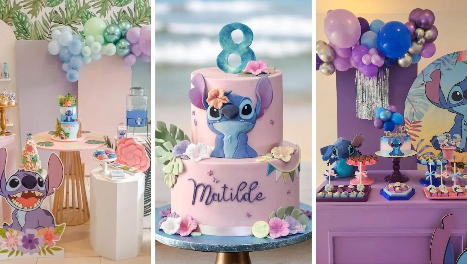 bolo chantininho stitch com topper personalizado