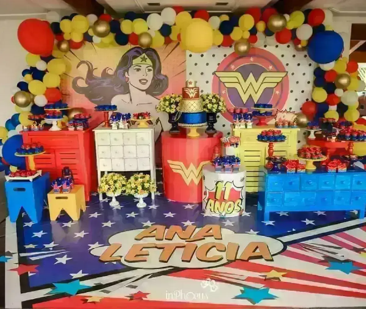 ideias criativas festa infantil super heroínas